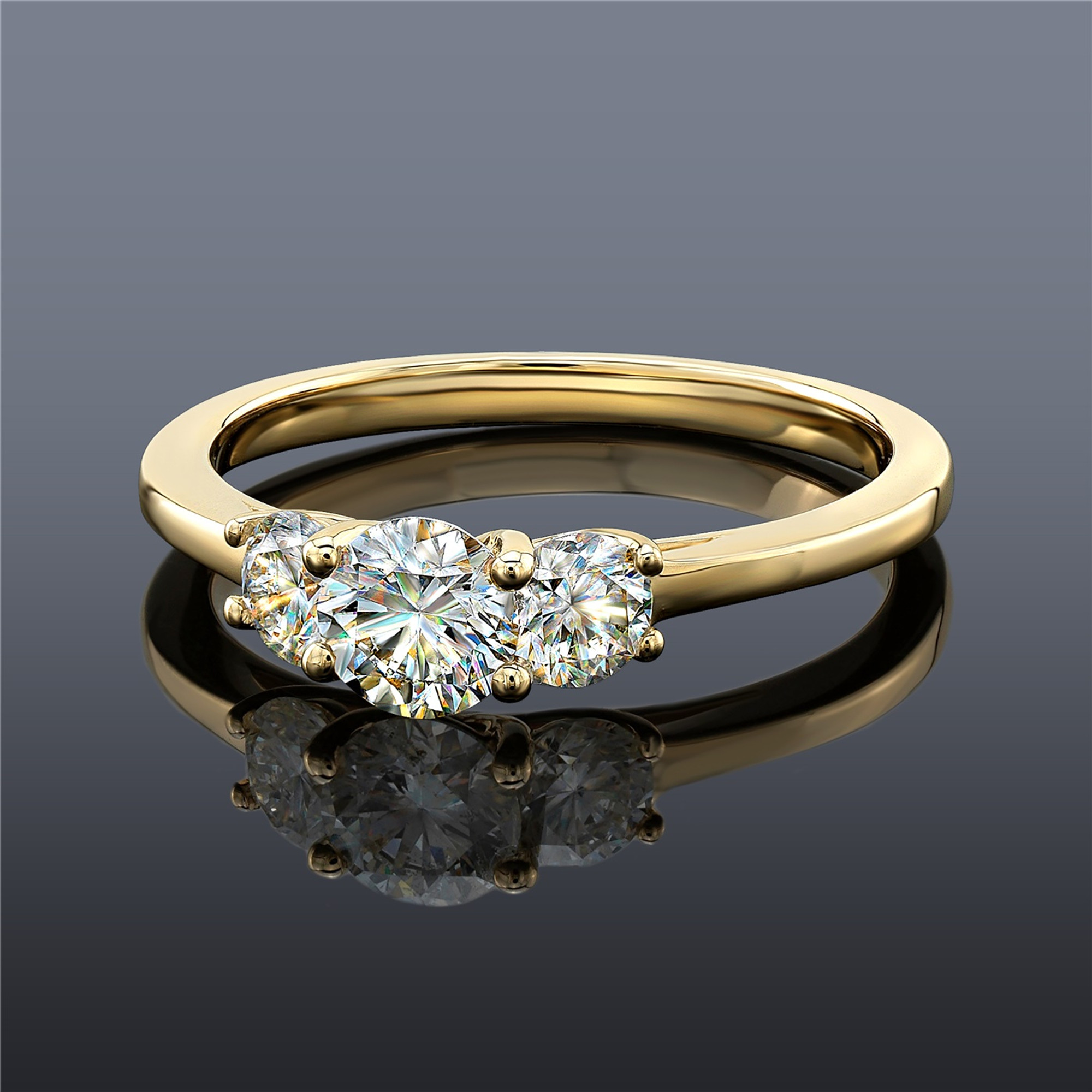 18K Yellow Gold Dangling Diamond Charm Ring - Julie Lamb